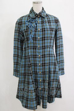 画像1: Emily Temple cute / タータンチェックシャツワンピース  ブルー H-25-12-25-1010-ET-OP-KB-ZH