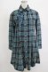 画像1: Emily Temple cute / タータンチェックシャツワンピース  ブルー H-25-12-25-1010-ET-OP-KB-ZH (1)