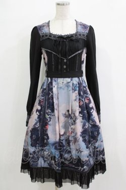 画像1: Ozz oneste / 宗教画プリント切替ワンピース  ブラック H-25-12-25-1002-OO-OP-KB-ZH