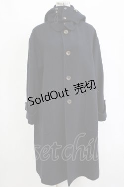 画像1: Jane Marple / フード付ウールコート  ネイビー H-25-12-25-1018-JM-CO-KB-ZH