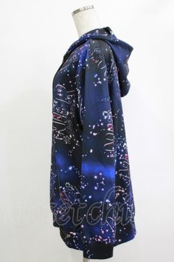 画像2: NieR Clothing / 総柄ZIPパーカー  青 H-25-12-25-1023-PU-TO-KB-ZH