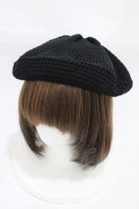 画像1: axes femme / ニットベレ‐帽  ブラック H-25-12-25-014-AX-AC-NS-ZH (1)