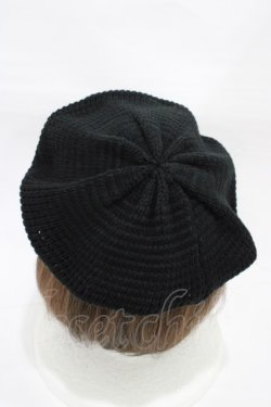 画像2: axes femme / ニットベレ‐帽  ブラック H-25-12-25-014-AX-AC-NS-ZH