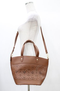 画像1: m petit by misako / AMハナパンチング2WAYバッグ  ブラウン H-25-12-25-023-LO-BG-NS-ZH