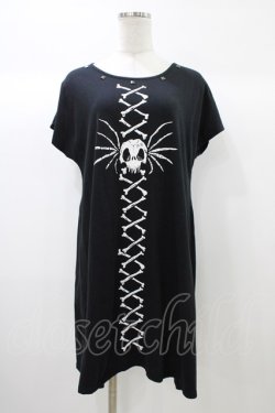 画像1: HYPER CORE / プリントカットソーワンピース  黒 H-25-12-26-036-PU-OP-KB-ZH