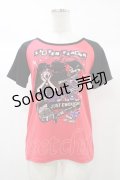 LISTEN FLAVOR / プリントTシャツ  赤 H-25-12-26-038-PU-TO-KB-ZT1228H