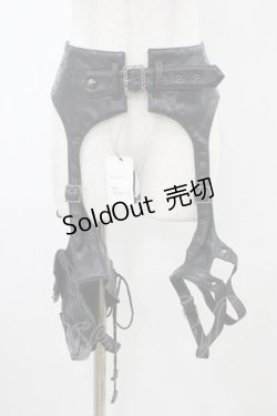 画像1: Ozz Croce / フラップポケット付レッグベルト  ブラック H-25-12-26-005-OO-ZA-KB-ZH