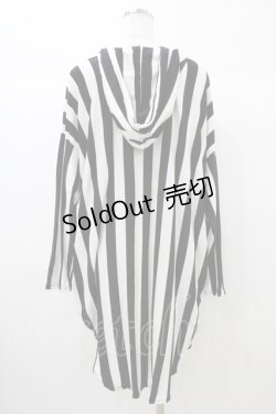 画像2: HELL CAT PUNKS / NIGHTMAREストライプパーカー  白×黒 H-25-12-26-045-PU-TO-KB-ZH