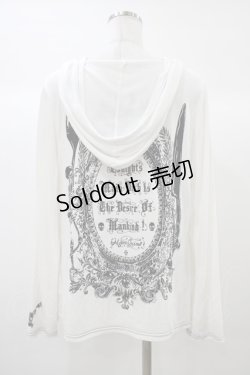 画像2: ALGONQUINS / バックプリントカットソーカーディガン  白×黒 H-25-12-26-047-AL-TO-KB-ZH