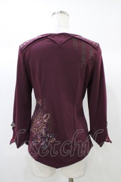 画像2: Ozz oneste / レイヤード風カットソー  ボルドー H-25-12-26-049-OO-TO-KB-ZH