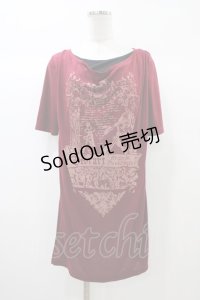 Deorart / サイドスリットロングカットソー  ボルドー H-25-12-26-051-PU-TO-KB-ZH