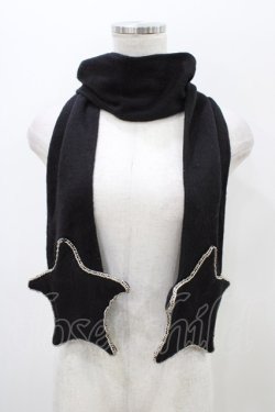 画像1: MILKBOY / STARマフラー  ブラック H-25-12-26-006-MB-ZA-KB-ZH