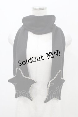 画像1: MILKBOY / STARマフラー  ブラック H-25-12-26-006-MB-ZA-KB-ZH