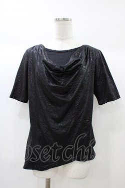 画像1: Deorart / ドレープTシャツ  黒 H-25-12-26-054-PU-TO-KB-ZH