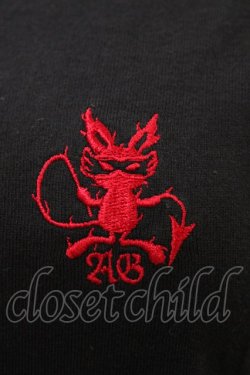画像3: ALGONQUINS / 刺繍カットソー  黒×赤 H-25-12-26-055-AL-TS-KB-ZH
