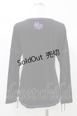 画像2: ALGONQUINS / プリント長袖カットソー  黒×紫 H-25-12-26-056-AL-TO-KB-ZH