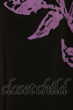 画像3: ALGONQUINS / プリント長袖カットソー  黒×紫 H-25-12-26-056-AL-TO-KB-ZH