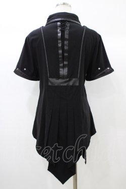 画像2: Ozz Croce / ダブルカラー刺繍ブラウス  ブラック H-25-12-26-058-OO-BL-KB-ZH