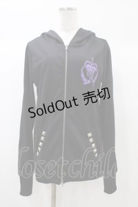 Deorart / プリントスタッズ付パーカー M 黒×紫 H-25-12-26-060-PU-TO-KB-ZH