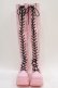 画像1: Demonia / レースアップロングブーツ US9(25.0〜25.5cm) ピンク H-25-12-26-010-PU-SH-KB-ZH (1)