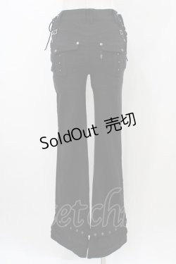 画像2: Ozz Croce / サイドレースアッププリントパンツ  ブラック H-25-12-26-012-OO-PA-KB-ZH