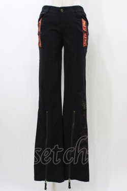 画像1: Ozz oneste / 裾ZIPパンツ  黒 H-25-12-26-013-OO-PA-KB-ZH