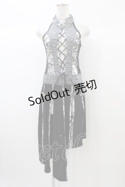 画像1: Qutie Frash / スリットロングベスト  ブラック H-25-12-26-021-QU-OP-KB-ZH