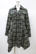 Rozen Kavalier / チェック刺繍シャツワンピース  グレー×グリーンチェック H-25-12-26-024-OO-OP-KB-ZH