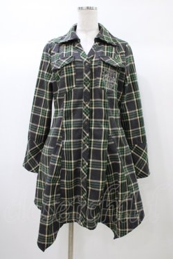 画像1: Rozen Kavalier / チェック刺繍シャツワンピース  グレー×グリーンチェック H-25-12-26-024-OO-OP-KB-ZH