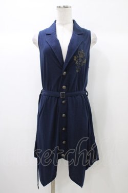 画像1: PUTUMAYO / 刺繍ロングベスト  紺 H-25-12-26-029-PT-TO-KB-ZH