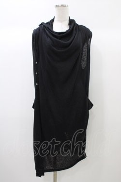 画像1: Ozz Croce / バック刺繍ロングジレ  ブラック H-25-12-26-030-OO-TO-KB-ZH