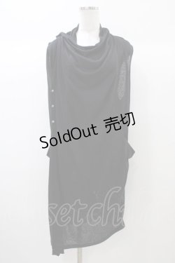 画像1: Ozz Croce / バック刺繍ロングジレ  ブラック H-25-12-26-030-OO-TO-KB-ZT1228H