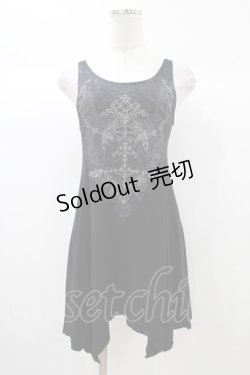画像1: Rozen Kavalier / 刺繍ロングタンク  ブラック H-25-12-26-031-OO-TO-KB-ZH