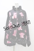 TRAVAS TOKYO / 昇華ジャージZIPジャケット  ブラック×ピンク H-25-12-26-034-PU-TO-KB-ZH