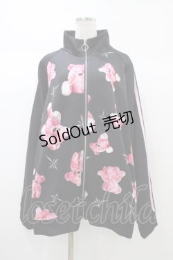画像1: TRAVAS TOKYO / 昇華ジャージZIPジャケット  ブラック×ピンク H-25-12-26-034-PU-TO-KB-ZH