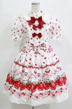 画像1: BABY,THE STARS SHINE BRIGHT / Juicy Strawberry Memory柄ワンピース Free オフ白 H-25-12-27-1001-BA-OP-NS-ZH