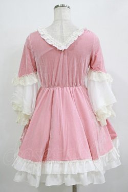 画像3: Bon21Hiz / ベロアワンピース M ピンク H-25-12-27-1022-LO-OP-NS-ZH