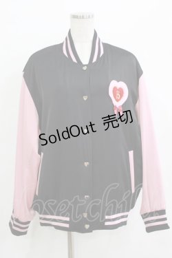 画像1: BABY,THE STARS SHINE BRIGHT / うさくみゃちゃんのSweet Loveスタジアムジャンパー Free ブラック H-25-12-27-1027-BA-JA-NS-ZH