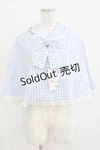 Ank Rouge / うさちゃんギンガムケープ M サックス H-25-12-27-1028-CA-TO-NS-ZH
