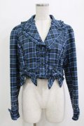 axes femme kawaii / タータンチェックジャケット M ブルー H-25-12-27-1031-AX-JA-NS-ZH