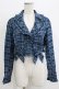 画像1: axes femme kawaii / タータンチェックジャケット M ブルー H-25-12-27-1032-AX-JA-NS-ZH (1)