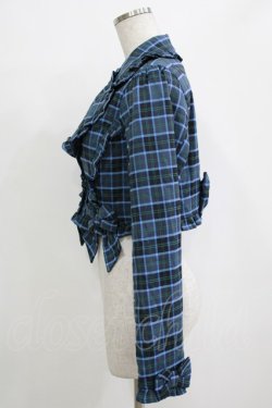 画像2: axes femme kawaii / タータンチェックジャケット M ブルー H-25-12-27-1032-AX-JA-NS-ZH
