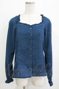 画像1: PINK HOUSE / キルティングブラウス Free ネイビー H-25-12-27-1039-LO-BL-NS-ZH