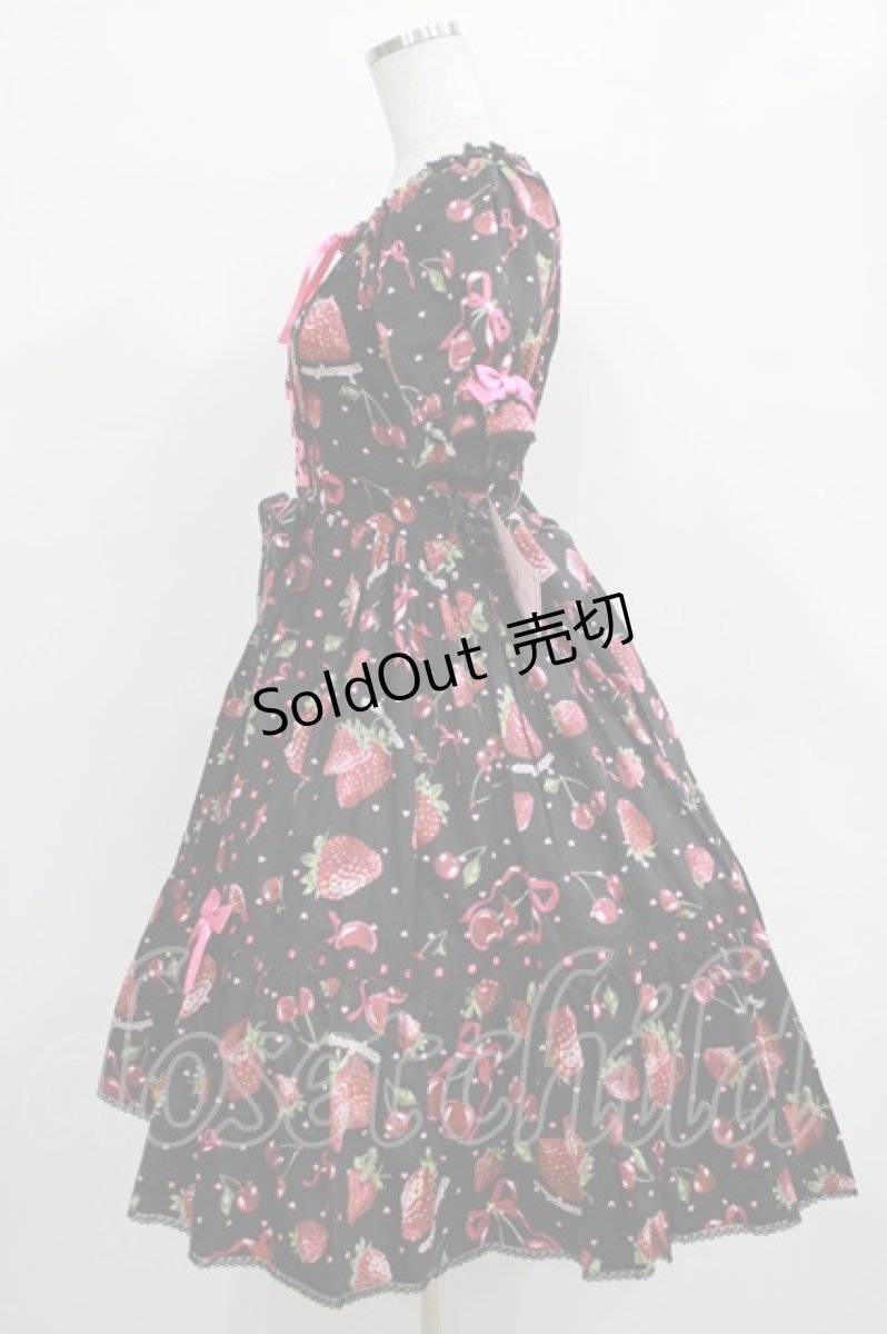画像2: metamorphose / Lady Fruit 半袖ワンピース サイズ1 ブラック H-25-12-27-1004-ME-OP-NS-ZH (2)