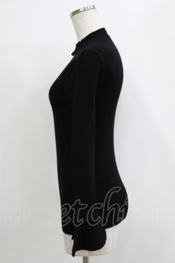 画像2: an another angelus / 袖口リボンチョーカーニットプルオーバー Free BLACK H-25-12-27-1044-CA-TO-NS-ZH