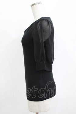 画像2: an another angelus / 楊柳シフォンスリーブテレコT Free BLACK H-25-12-27-1045-CA-TO-NS-ZH