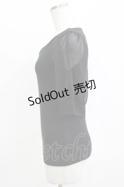 画像2: an another angelus / 楊柳シフォンスリーブテレコT Free BLACK H-25-12-27-1045-CA-TO-NS-ZH