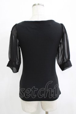 画像3: an another angelus / 楊柳シフォンスリーブテレコT Free BLACK H-25-12-27-1045-CA-TO-NS-ZH