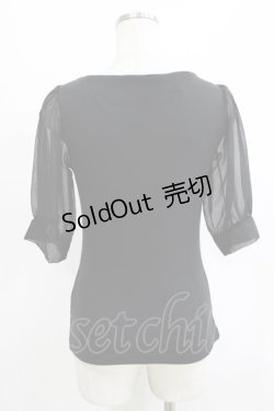 画像3: an another angelus / 楊柳シフォンスリーブテレコT Free BLACK H-25-12-27-1045-CA-TO-NS-ZH