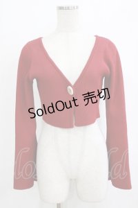 an another angelus / フラワーカメオ釦ショートニットカーディガン Free RED H-25-12-27-1046-CA-TO-NS-ZH